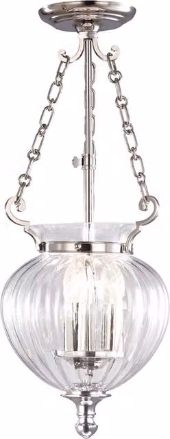 Lampada a sospensione Finsbury Park nichel 3xE14 Elstead