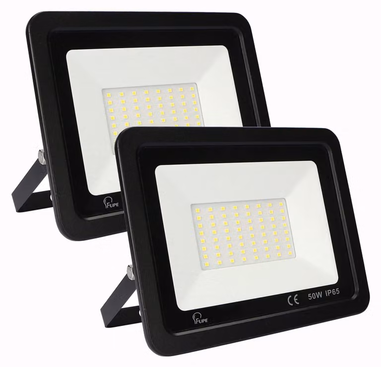 Faretto a LED da 50 W, 3000 K, 5000 lm, confezione da 2, colore nero