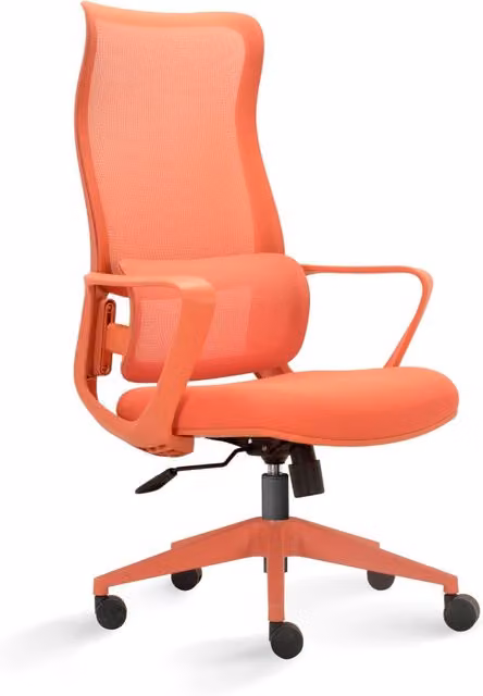 Sedia studio Hispanohogar altezza regolabile in tessuto arancione