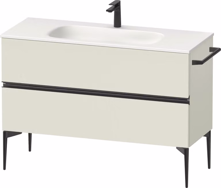 Duravit Sivida Meuble sous-lavabo, 2 tiroirs, poignée encastrée noir diamant mat, 1210x477x592mm, pour Sivida, SV46530BDHH0000, SV46530BDHH0000