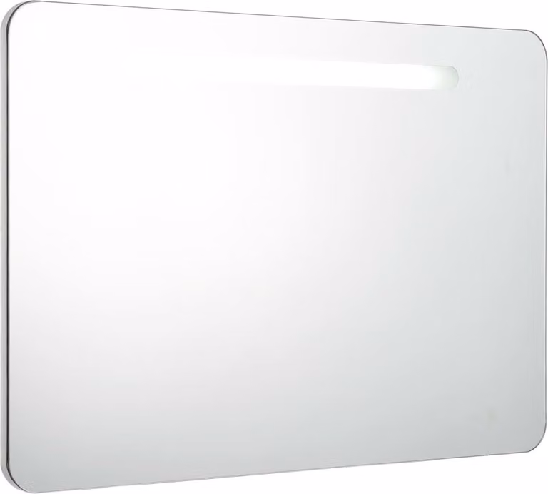 Armadietto Bagno con Specchio e LED 80x9,5x55 cm