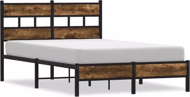 Letto matrimoniale | Letto per adulti | Giroletto senza Materasso con Testiera Rovere Sonoma 120x200 cm