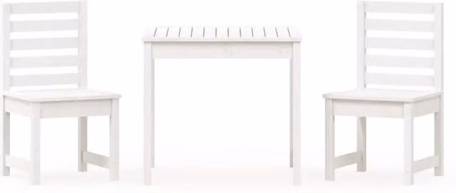 Set da bistrot da giardino Outsunny in legno di pino bianco lacquered, 3 pezzi per esterno, patio o terrazza