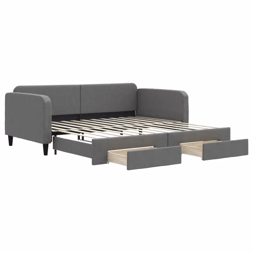 Divano Letto Estraibile con Cassetti vidaXL Grigio Moderno L/P/H: 223 x 110 x 75 cm, Dimensioni Letto: 100 x 200 cm – 2