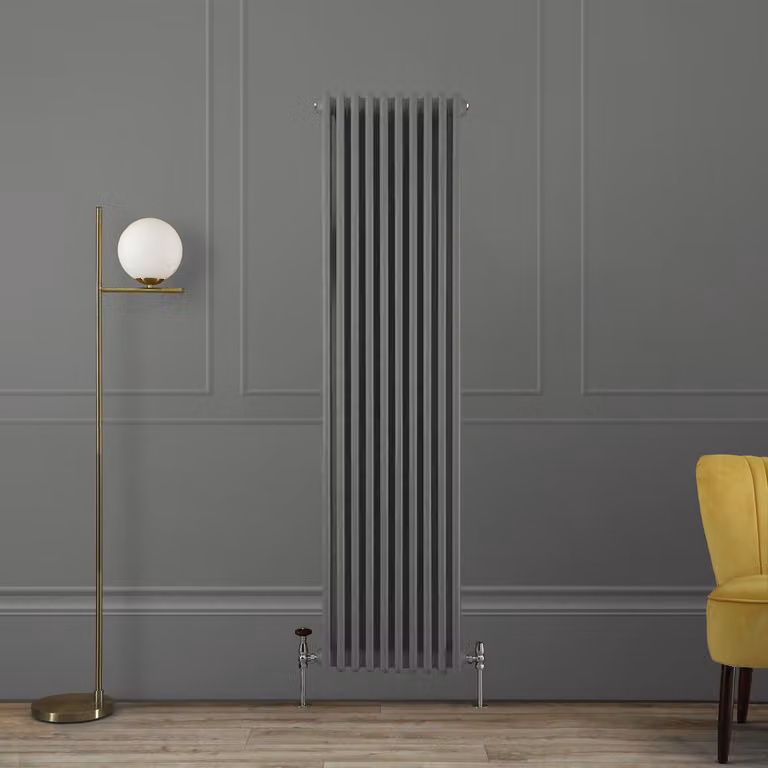 Hudson Reed Regent - Radiatore a Colonne Verticali in Stile Tradizionale - 3 Colonne - 1800mm x 290mm - Grigio (Cobblestone)