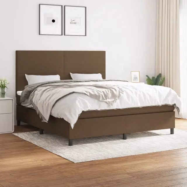 Letto Ibrido con Giroletto a Molle e Materasso vidaXL, Marrone e Bianco, L/P: 180 x 200 cm – 1