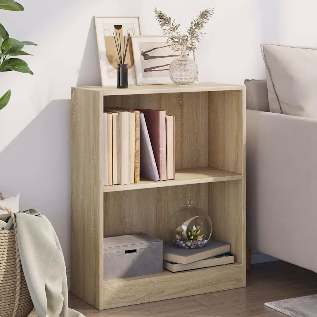 Libreria moderna vidaXL in legno multistrato e MDF, colore rovere sonoma beige, L 60 cm x P 24 cm x H 76 cm