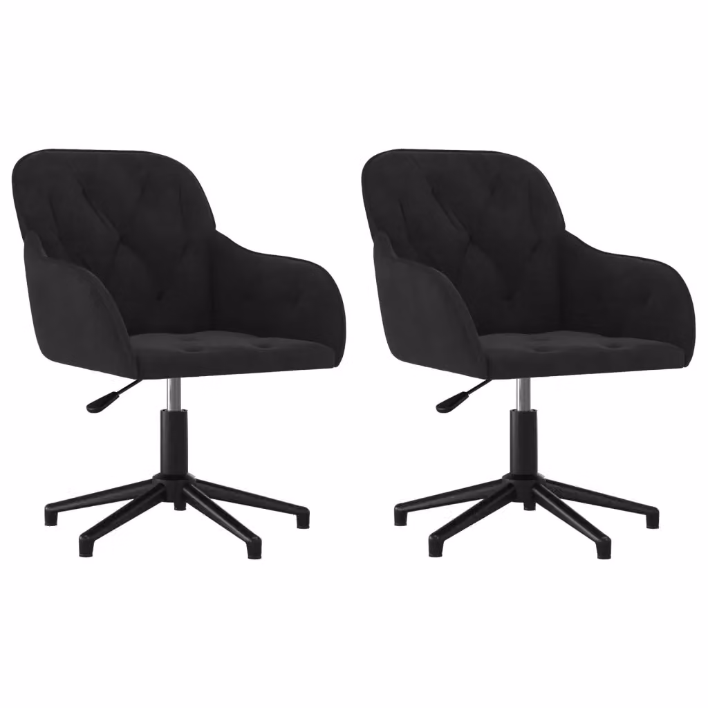Set di 2 sedie da pranzo girevoli vidaXL in velluto nero con design moderno – 2