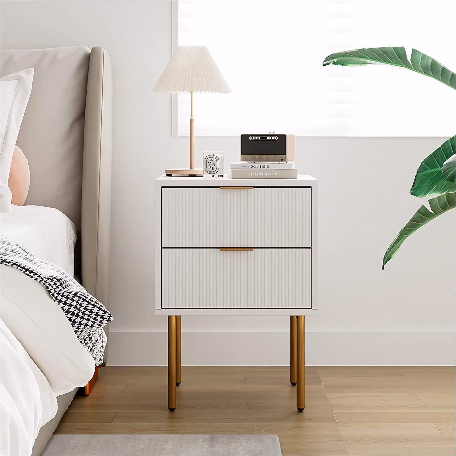 Comodino con 2 cassetti, moderno