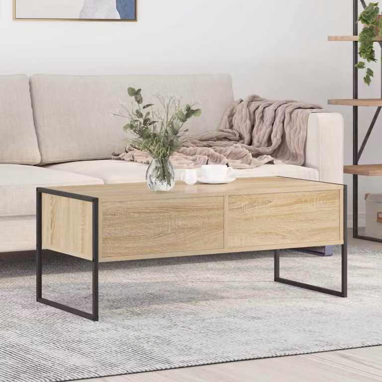 Tavolino da salotto vidaXL in stile industriale color marrone L/P/H: 100 x 46 x 40 cm