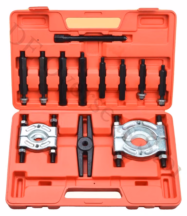 Set di utensili per la separazione di cuscinetti, 12 pezzi, metallo, lunghezza totale 220 mm, include 2 dischi di taglio per cuscinetti, peso 5,1 kg