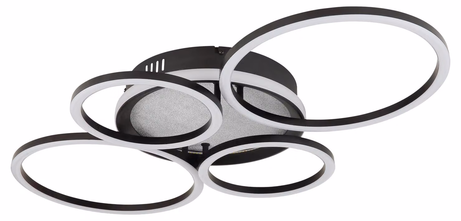 Plafoneiera a LED, metallo, nero opaco, orientabile, L 72 cm