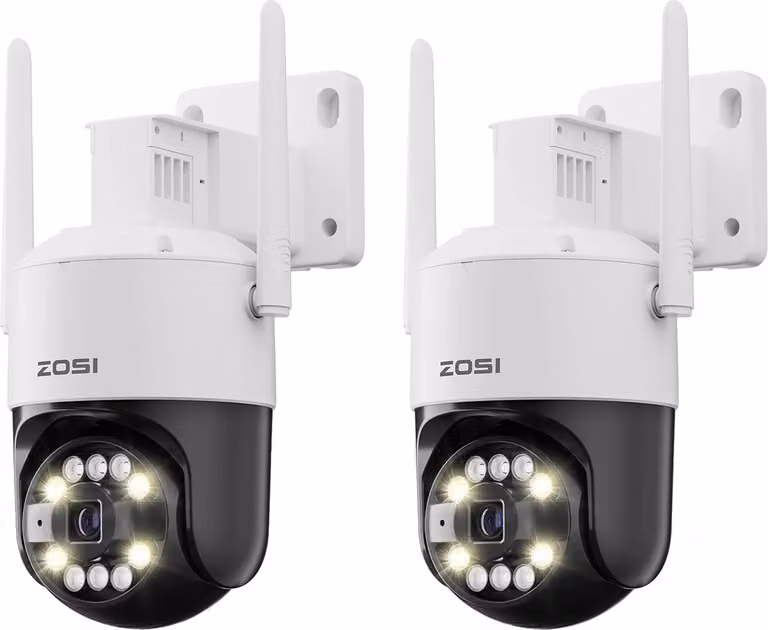 ZOSI Telecamera di sicurezza CCTV, 8MP Ultra HD, rilevamento umano AI, 8MP NO Scheda TF x 2