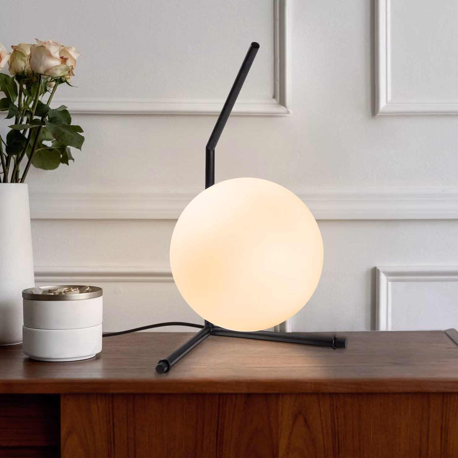 Opviq, Luminar - 14165, Lampada da tavolo, nera, CORPO IN METALLO, 23 x 28 x 42 cm