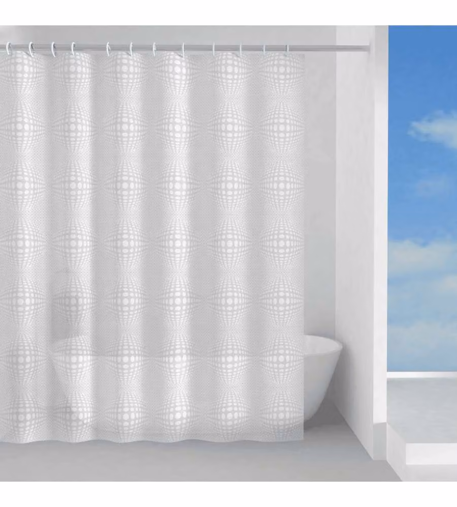 Gedy Tenda Doccia PEVA 120x200 cm Lens Impermeabile con Anelli Inclusi