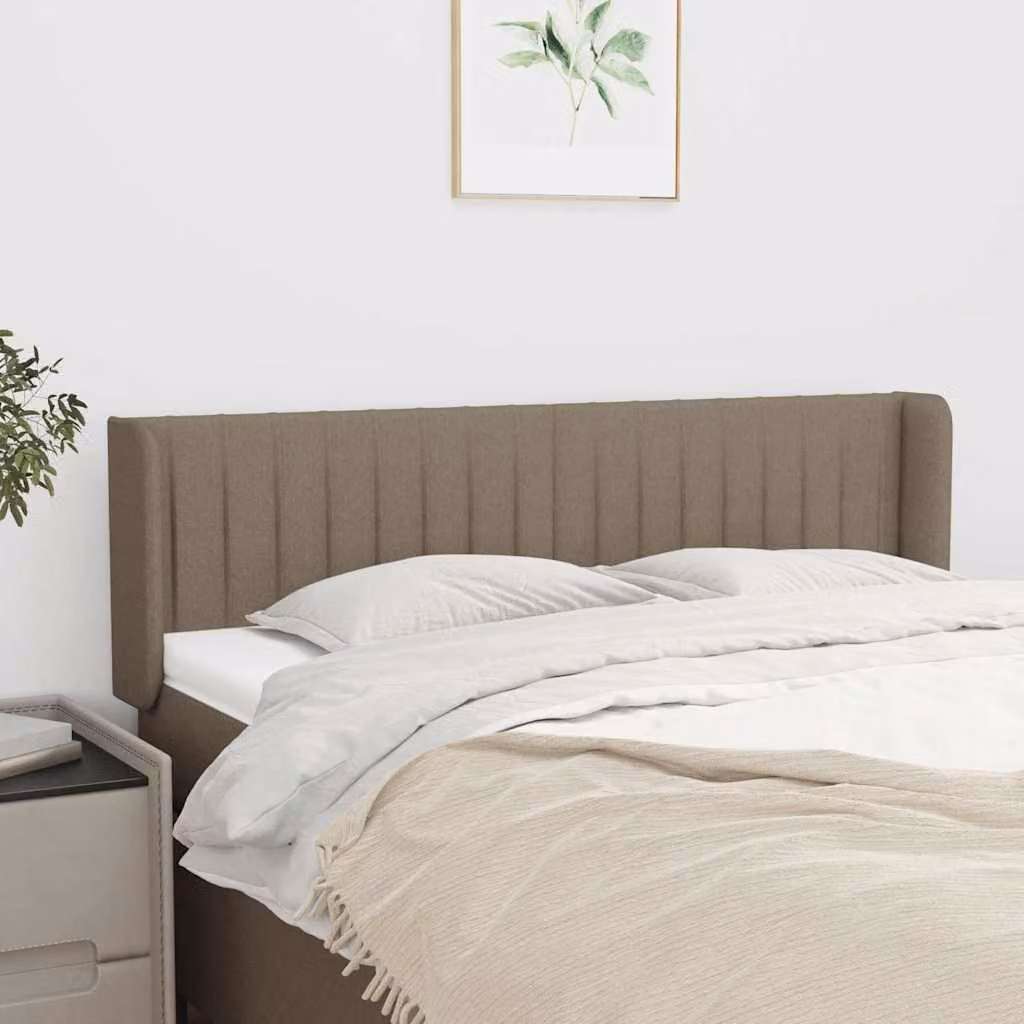 Testiera per letto imbottita vidaXL in tessuto beige L: 147 cm, P: 16 cm, H: 78-88 cm