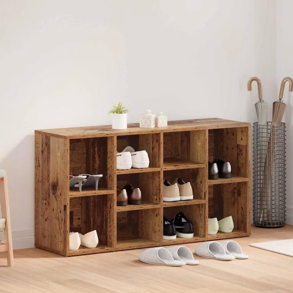 Panca porta scarpe vidaXL in legno ingegnerizzato marrone L: 103 cm, P: 30 cm, H: 54,5 cm