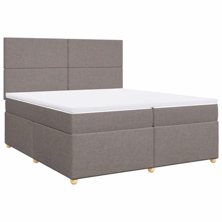 Letto a molle con materasso Taupe 200x200 cm in tessuto