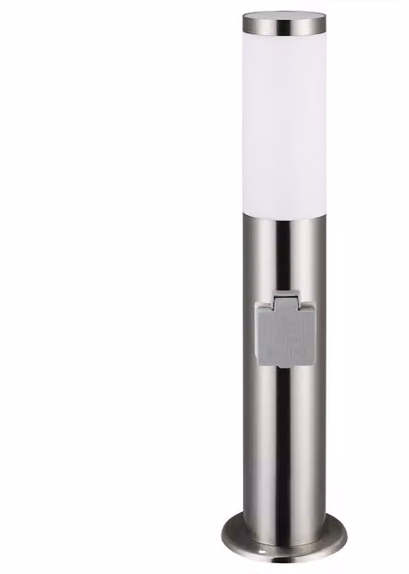 Palo Luminoso da Esterno Monzana con Sensore di Movimento e Presa E27, Colore Argento e Nero, Grado di Protezione IP44 – 1