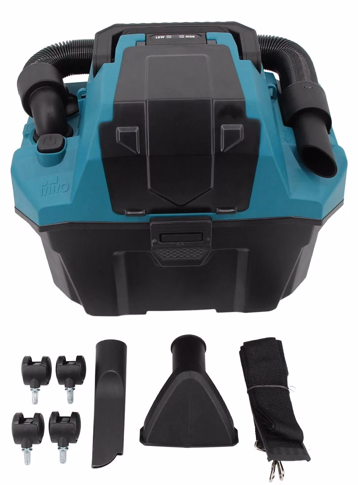 Aspirapolvere per uso domestico e industriale - Aspiraliquidi e aspiratutto a batteria da 18V, senza batteria - 200W, 16 kPa - capacità: 8 litri di polvere, 3 litri di liquidi - cavo di 2 metri, tubo di 1,3 metri - colore: verde