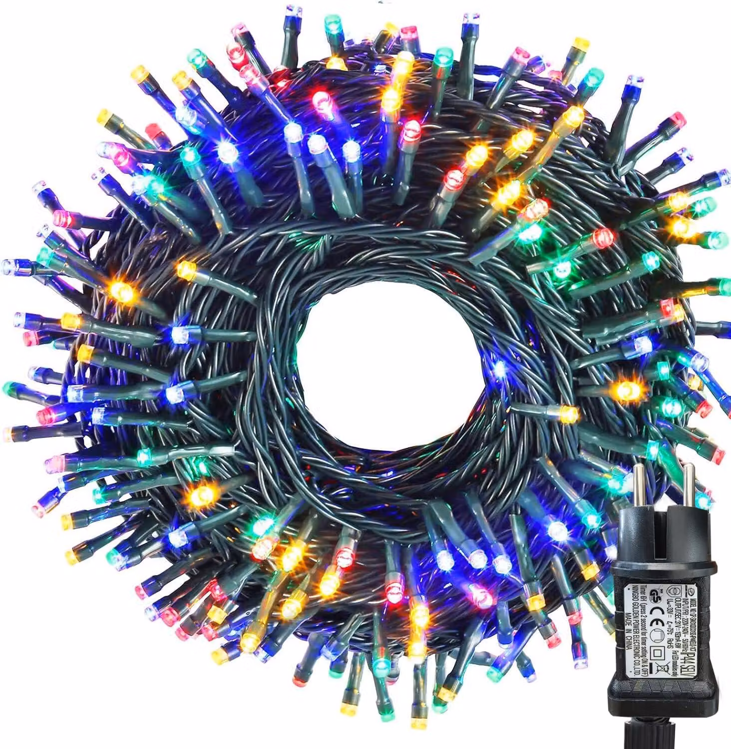 Catena luminosa da 20 metri, con 200 LED colorati, grado di protezione IP65, timer, 8 modalità, adatta per interni ed esterni