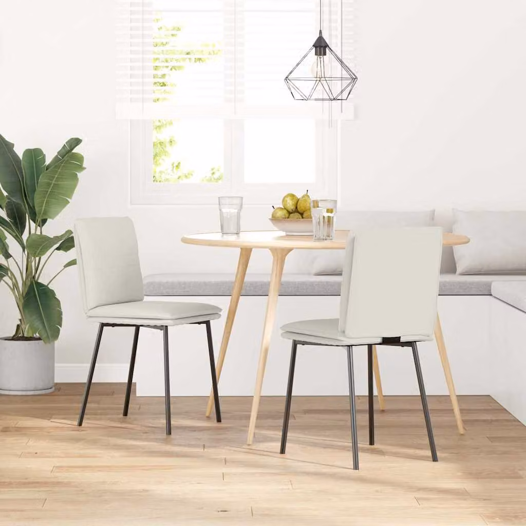 vidaXL Sedie da Pranzo 2 pz Crema in Velluto