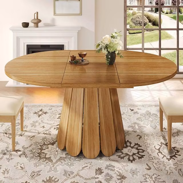 Tavolo da pranzo allungabile - Xylo - 118-158 cm - Marrone - Estensibile ovale, fino a 6 persone