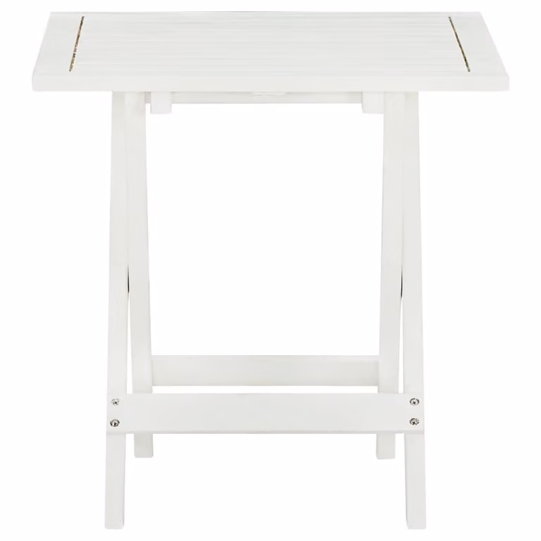 Tavolo da Bistrot Bianco 46x46x47cm in Legno Massello di Acacia