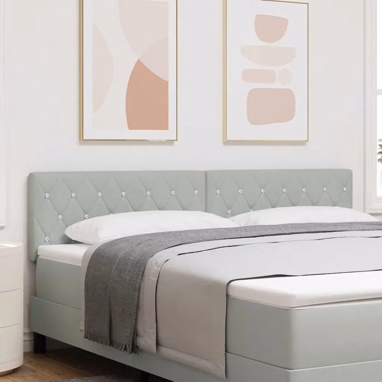 Testiera per letto vidaXL in velluto grigio, larghezza 180 cm