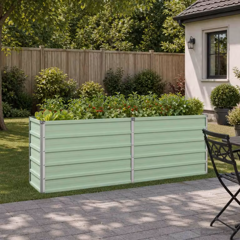 Letto rialzato da giardino vidaXL in metallo Verde, L: 160 cm, P: 40 cm, H: 55 cm