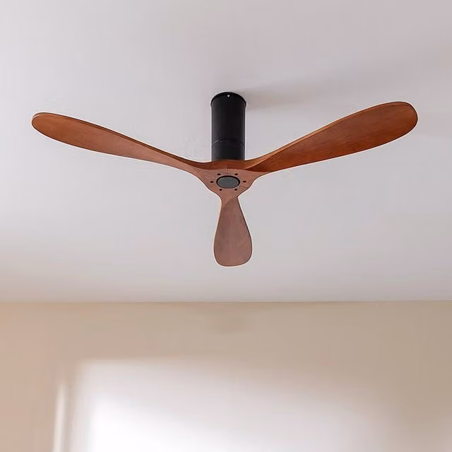 Ventilatore da soffitto Cecotec EnergySilence 5400 Classic Black & Dark Wood con telecomando e timer, diametro 132 cm