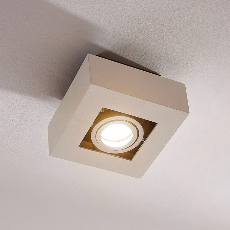 Arcchio faretto Vince, 14 x cm, bianco/cromo, metallo, GU10 VINCE Arcchio, dimmerabile, Bianco / Opale, Corridoio, Alluminio, Moderno, Faretto