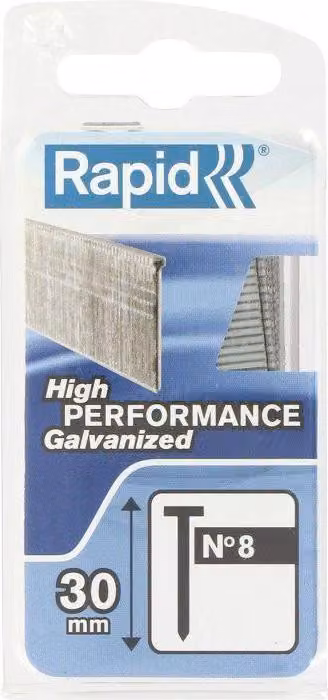 Punte zincate RAPID n. 8, 30 mm, filo sottile, fissaggio legno e battiscopa