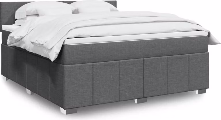 Maison Exclusive - Giroletto a Molle con Materasso Grigio Scuro 180x200 cm Tessuto