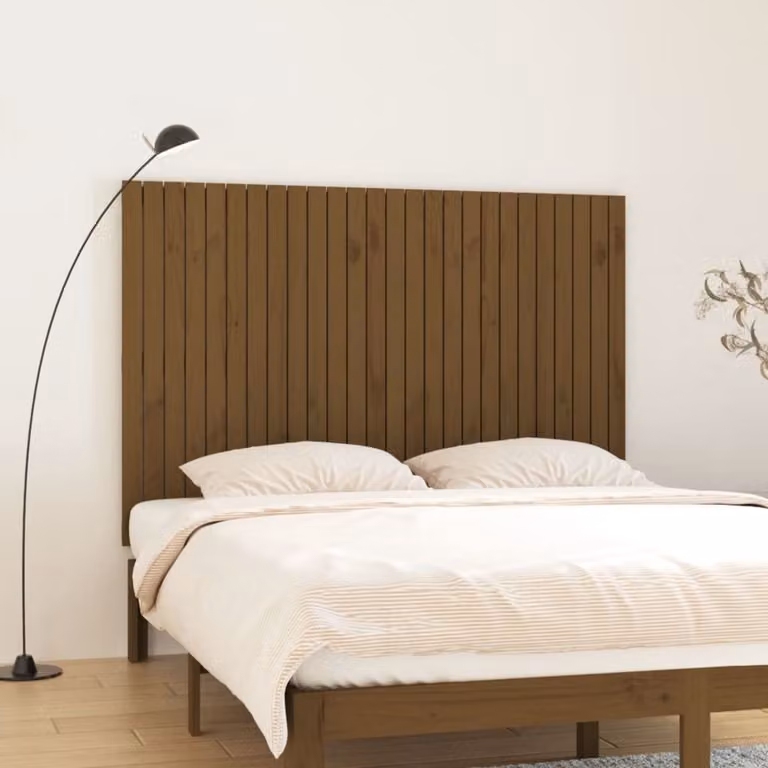 Testiera da parete vidaXL in legno massello di pino, colore marrone, L: 166 cm, P: 3 cm, H: 110 cm