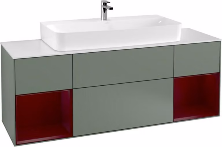 V&B mobile lavabo a parete Finion 160cm, Reg Peo m Lac, Olive Matt Lacquer