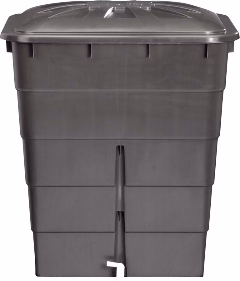 Pluviale rettangolare 300 l grigio grafite, coperchio/tappeto