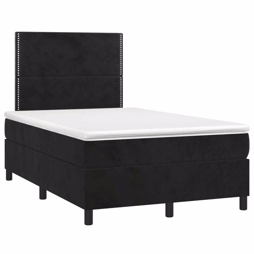 Maison Exclusive - Letto boxspring con materasso e LED nero 120x190 cm velluto