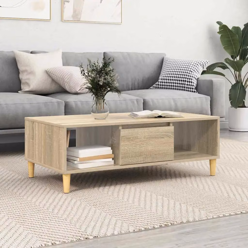 Tavolino da salotto vidaXL in rovere, L/P/H: 102 x 55 x 35 cm