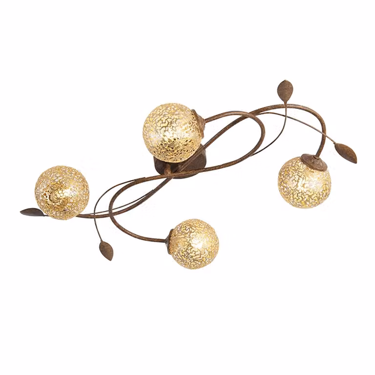 Plafoniera Greta, 4 luci, color ruggine