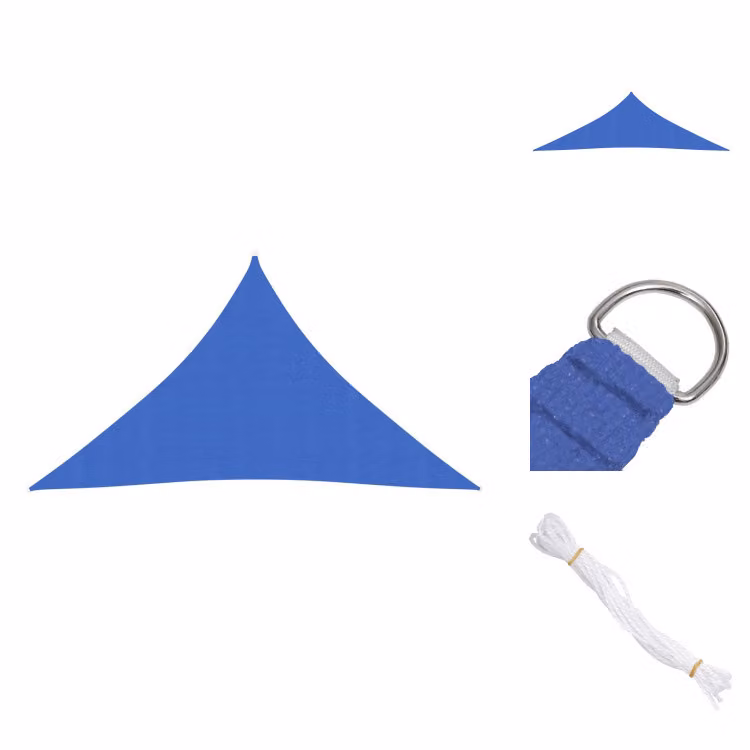 Tenda da sole in HDPE, blu, 160 g/m², dimensioni 3,5x3,5x4,9 m - Ombrelloni e protezioni solari