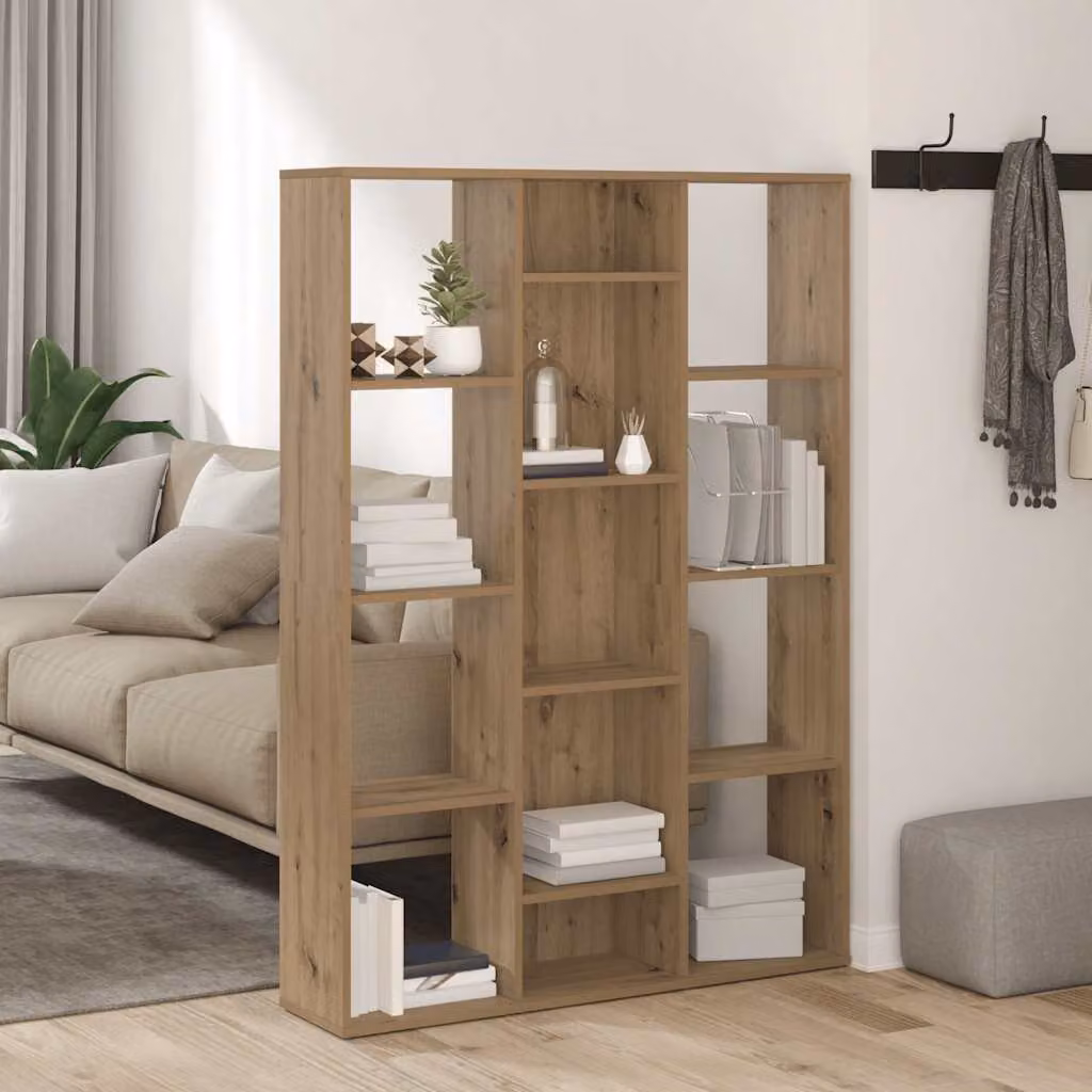 Libreria/Divisorio vidaXL in Rovere Artigianale Marrone, L 100 cm x P 24 cm x H 140 cm, in MDF