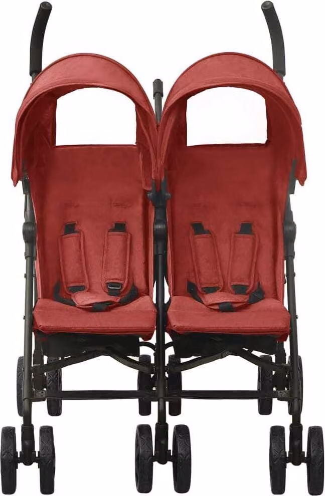 Passeggino Gemellare in Acciaio Rosso