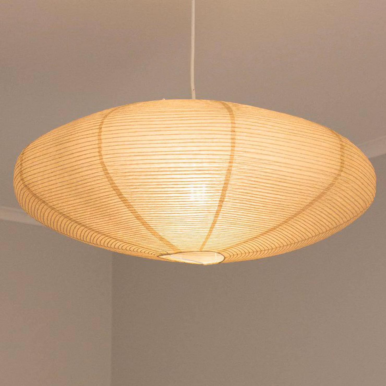PR Home Lampada a sospensione Yuni, dimmerabile, Crema / Ambra, Soggiorno / Sala da pranzo, Carta / Lunolit / Lunopal, Scandinavo, Lampada a sospensione