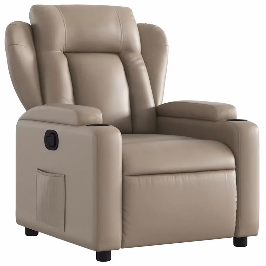 Poltrona Reclinabile Relax vidaXL in Similpelle Beige con Braccioli e Regolazione Manuale – 2