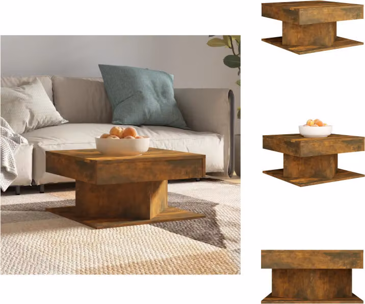 vidaXL Tavolino in rovere affumicato 57x57x30 cm materiale a base di legno - Tavolini da caffè