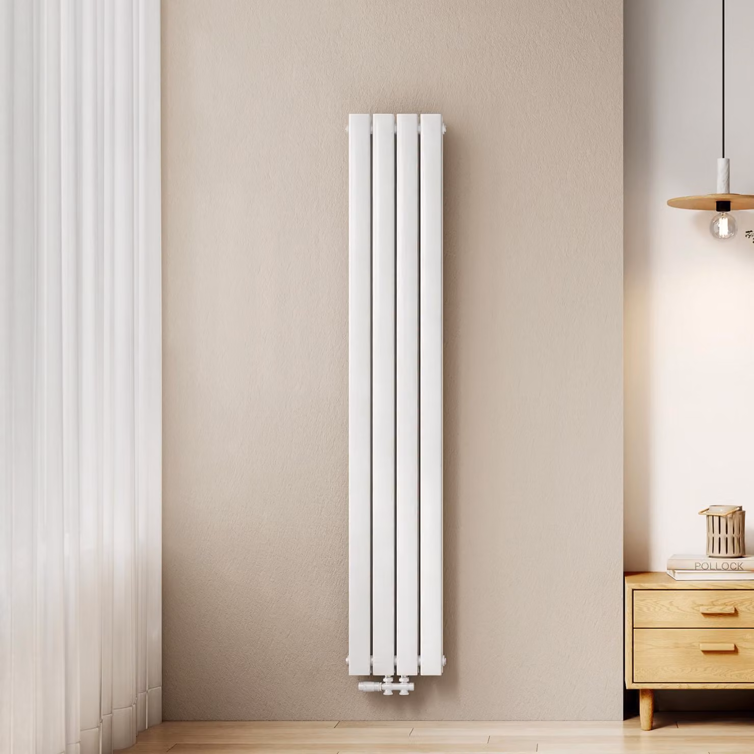 Radiatore a pannello design, a due strati, bianco, dimensioni 180 x 30,4 cm, potenza 1082 W