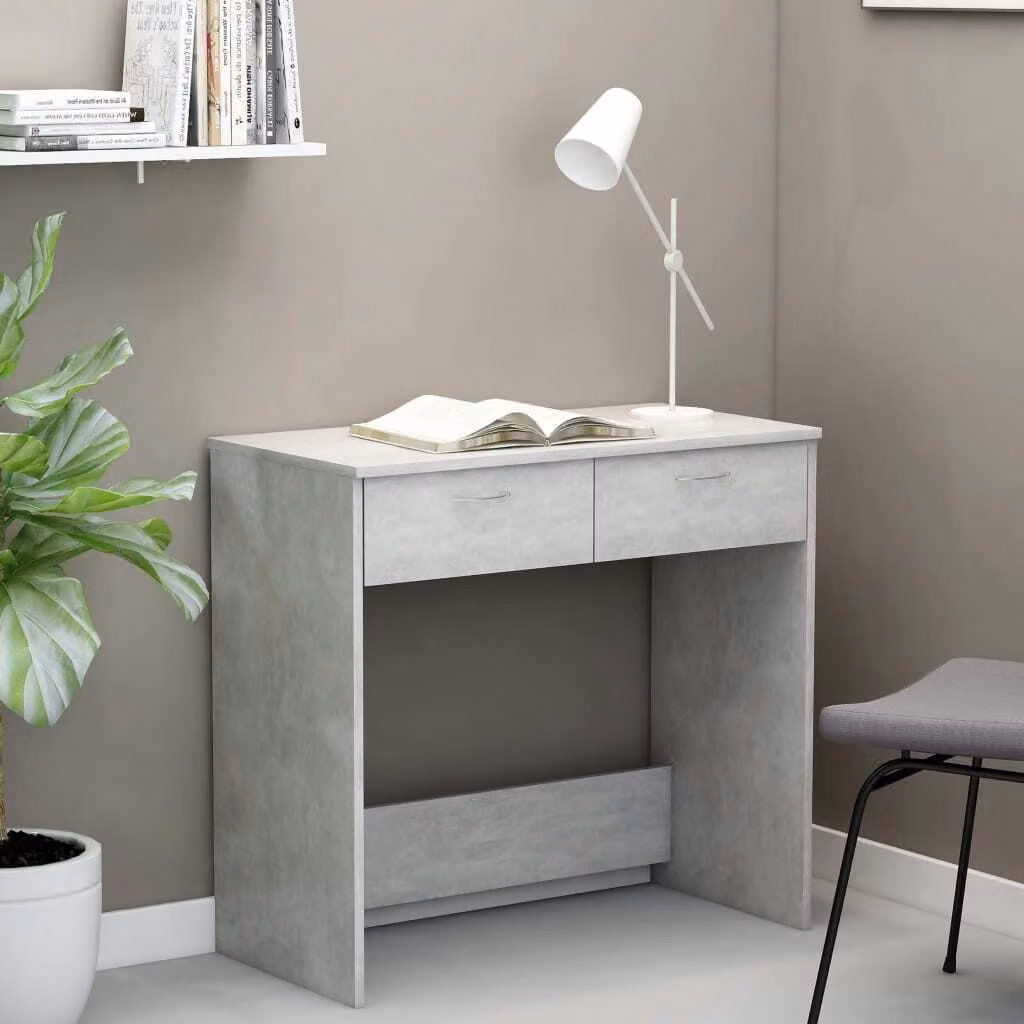 vidaXL Scrivania grigio cemento 80x40x75 cm in legno - Scrivania - Scrivanie - Scrivania per computer - Scrivanie per computer