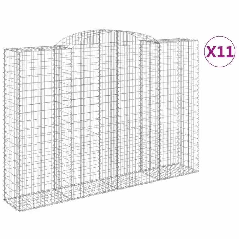 Cesti Gabbioni ad Arco 11 pz 300x50x200/220 cm Ferro Zincato