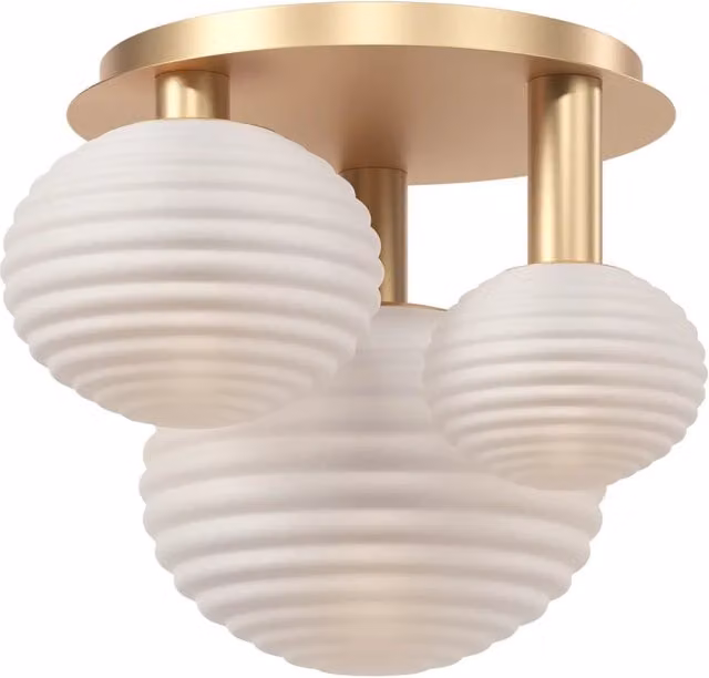 Maytoni Plafoniera moderna Reels 3 luci E14 oro metallo vetro